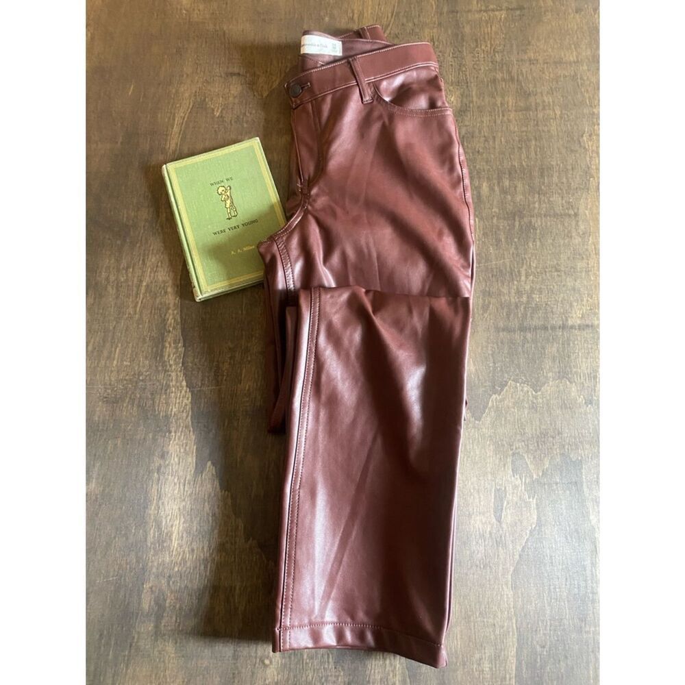 Abercrombie and Fitch Faux Leather Chocolate Brown Pants